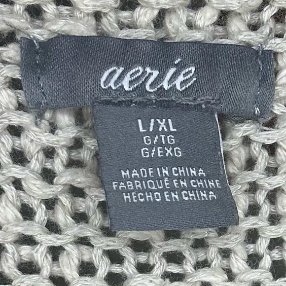 Aerie Cream Heavy Knit Cardigan Size L/XL - Picture 3 of 4